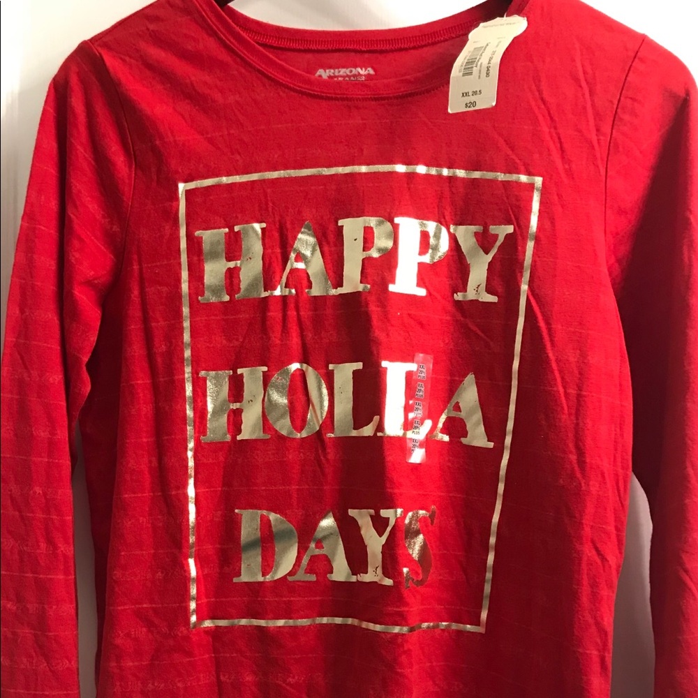 ♥️CUTE!♥️🎄”Happy Holla Days” 🎄Long Sleeve Top